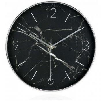 Reloj de pared redonda negra efecto mármol – Diam. 30 cm