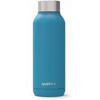 Quokka Solid - Steel Blue 510 ML | Botellas De Agua Acero Inoxidable Sin BPA |Botella Térmica De Doble Pared - Mantiene el frío y el Calor para Niños y Adultos