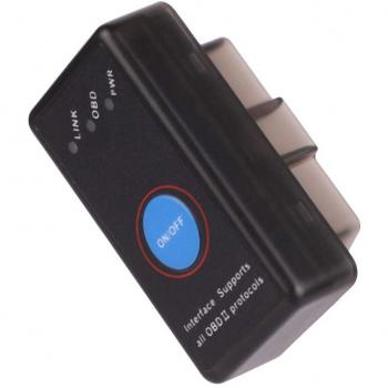 Poseca OBD2 Scanner Bluetooth 4.0, Mini V1.5 Coche OBD2 Escáner de Diagnóstico Herramienta de Lectura y Análisis de Códigos con el Interruptor de Encendido/Apagado para IOS/Android/Windows