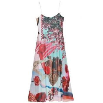 Desigual - Vestido midi estampado M Christian Lacroix con tirantes de vestir para mujer, material de acabados, talla S