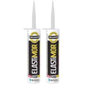 Mortero Sellador ELASTIMOR Cemento Express Impermeable para Llagueados y Reparaciones, Tubo 310 ml x2