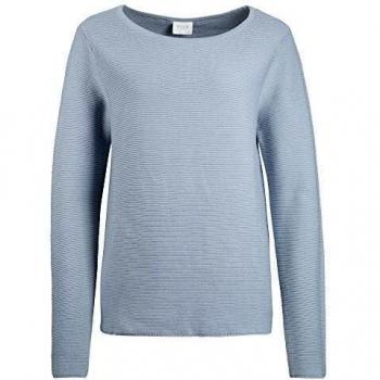 Vila Vilalaine Knit L/s Top-Noos Suéter, Ashley Blue, M para Mujer