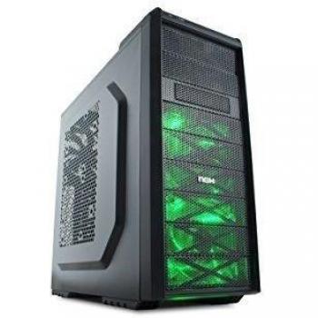 Nox Coolbay SX - Caja de computadora, Color Negro y Verde