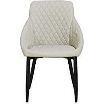Homemania Silla Auriga, Metal, Tela, Beige, 55 x 55 x 86 cm