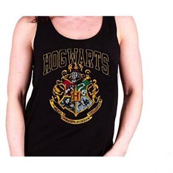 Top Sin Mangas para Mujer Harry Potter Hogwarts Crest Cotton Black - XL