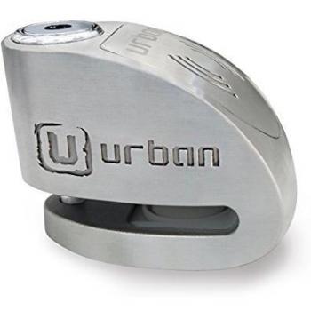Urban Security UR907S Candado Antirrobo Disco con Alarma 120db, ø6, Acero Inoxiadable