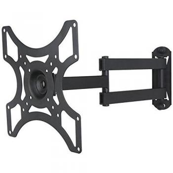 Soporte de pared para TV / monitor de un brazo en negro extensible de 5,4 cm a 38,2 cm orientable inclinable 12° para LG 24 24MB65PM-W