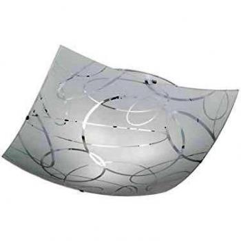 Lámpara de Techo Cuadrada Spirelli con Círculos Decorativos de Vidrio 50x50 cm 3xE27