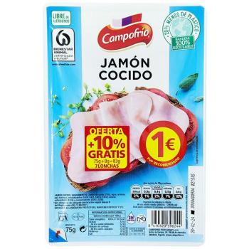 Jamón Cocido Campofrío 75g + 8g Gratis
