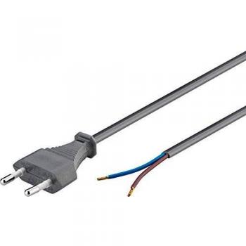 Cable de alimentación Euro con extremos sueltos, 1.5 m, gris