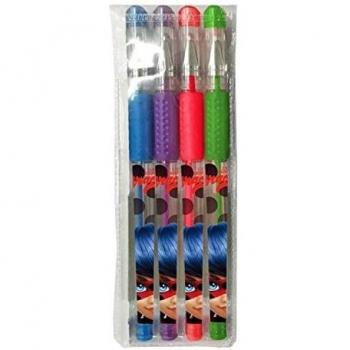 Set 4 bolígrafos gel y purpurina de Lady Bug