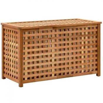 vidaXL Laundry Chest 77.5x37.5x46.5 cm Solid Walnut Wood