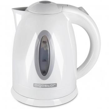 Aigostar Hervidor de Agua Eléctrico， 1，7 litros， Libre de BPA， 2200 W de Potencia， Base 360º， Filtro Antical Desmontable， Función Apagado Automático， Nivel Agua， Plástico， Blanco