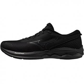 Mizuno Wave Revolt 3 Zapatillas de Running para Mujer, Negro, Talla 44 EU, Diseño ligero y transpirable, Amortiguación Wave para mayor confort, Suela con gran tracción para diferentes superficies