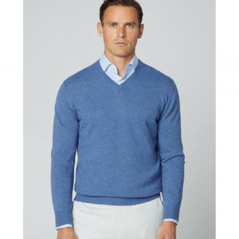 Jersey de hombre Hackett en color azul con cuello pico