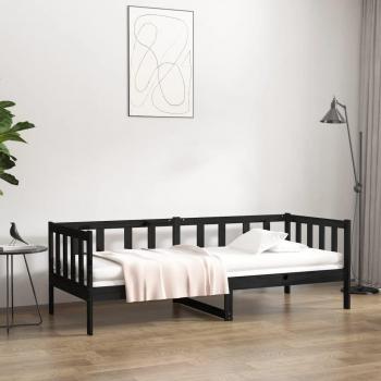 Sofá cama de madera maciza de pino negro 80x200 cm