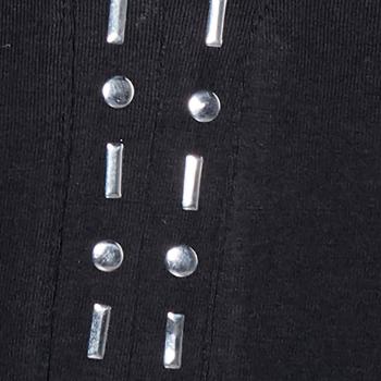 Camiseta Aplicaciones metálicas Alrededor del Escote v y Costura delan - 018584,Negro,M
