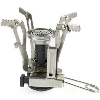Grenhaven - Hornillo de camping - Cocina portátil a gas butano - Encendedor piezoeléctrico - Perfecto para el aire libre - Acabado cromado - 3500 W