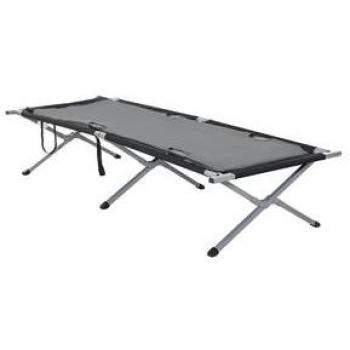 Cama de Camping Plegable de Aluminio Outsunny con Bolsa de Transporte Portátil, Acolchado, Capacidad de Carga 114 kg, Dimensiones 210x86x42 cm, Color Gris