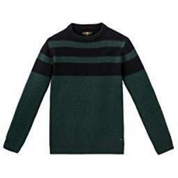 Lee Stripped Wool Mix Dk Bottle Green - Jersey para hombre de algodón Verde y negro M