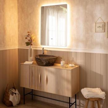 Espejo LED Antivaho Táctil 80x60 cm Grace con Luz Seleccionable (Cálido-Neutro-Frío)