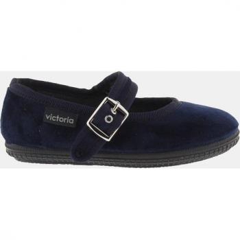 Victoria Oda Velvet Ballerina Flats with Matching Trim and Side Buckle Closure
