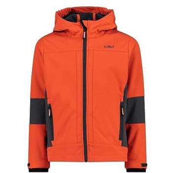 CMP Chaqueta Softshell Infantil Con Capucha Fija Llama-Antracita 3a00094