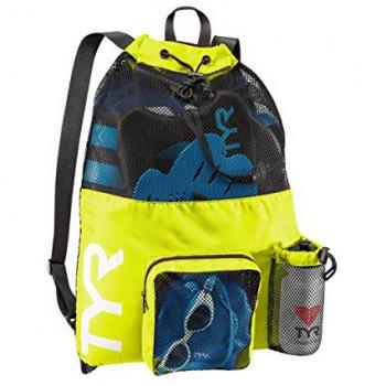 Mochila TYR Big Mesh Mummy 40L Unisex adulto, Verde Negro, Amarillo, 45 litros