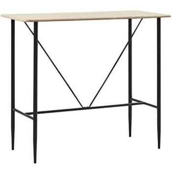 vidaXL Mesa alta de cocina MDF color roble 120x60x110 cm