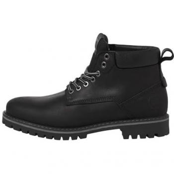 Jack & Jones Queensway Black Leather Boots for Men Size 46