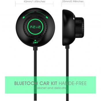 Rii Transmisor manos libres para coche. Con chip Bluetooth 4.0. Conector Jack 3.5 mm. Inalámbrico y Streaming de música. Acceso multidispositivo. Compatible con SIRI y activación por voz. Cancelación de ruido. Cargador dual USB y montaje magnético
