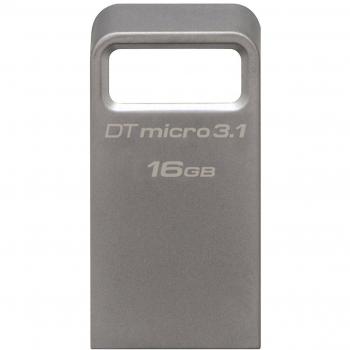 Kingston DataTraveler Micro 3.1 DTMC3/16GB Llave USB 3.1 Ultra pequeña, Ligera, sin Tapa, Metal
