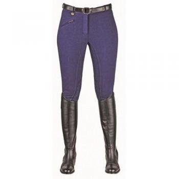 HKM Brest, Pantalones de Equitación para Mujer, Azul Oscuro, 110