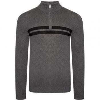 Jersey de Punto con Media Cremallera para Hombre Dare 2B Unite Us (Negro / Brillo Ámbar) - Talla 2XL