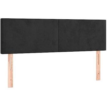 Cabecero con LED de terciopelo negro 144x5x78/88 cm