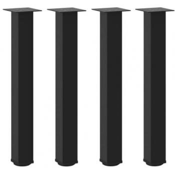 vidaXL Adjustable Black Steel Coffee Table Legs 4 pcs 72-74 cm Modern Design