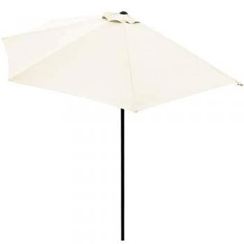 Parasol Semicircular 2,7 m Protección UV 50+ Acero Repele Agua Crema