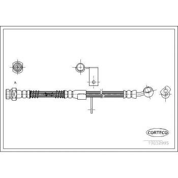 Latiguillo de freno CORTECO 19032995 - Latiguillo de freno, marca CORTECO, número de referencia 19032995
