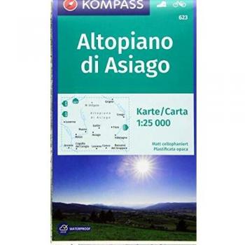 Mapa excursionista y topográfico 623 Altopiano di Asiago 1:25.000 con rutas ciclistas