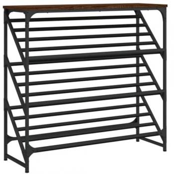 Mueble zapatero madera de ingeniería marrón roble 90x30x85 cm