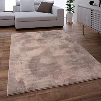 Alfombra de Salón Lavable Suave de Piel Sintética Pelo Largo Beige Taupe 80x150 cm