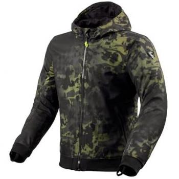 Chaqueta de Moto REV'IT! Saros WB Negro-Verde Oscuro, textil, camo, tamaño M