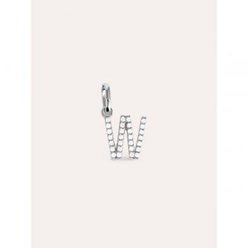 Charm Singularu Letter Spark - Letra W en Plata de Ley 925 con Baño de Rodio