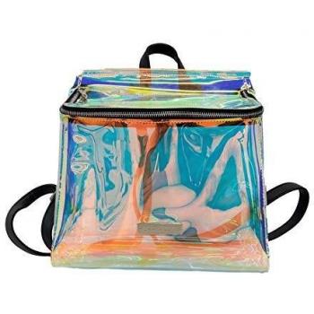 Flamingueo Mochila Mujer - Bolsos Mujer Iridiscente, Bolso Mochila Mujer Viaje, Mochilas Mujer Casual, Mochilas Escolares, Mochila Mujer Portatil, Mochila Transparente Mujer, 30x28x15 cm