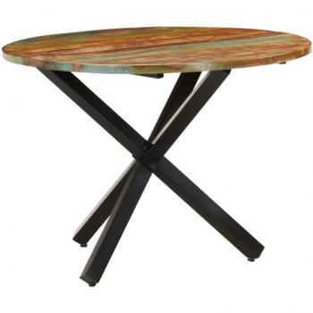 Mesa de Comedor Redonda 100x100x75 cm Madera Maciza Reciclada