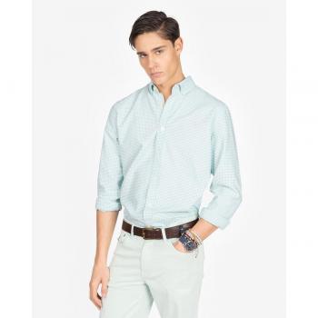 Camisa de hombre slim de cuadros en color verde agua