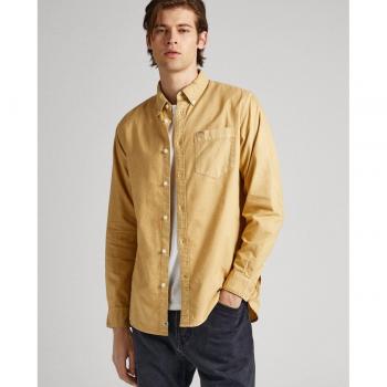 Camisa de hombre Pepe Jeans Fabio en color amarillo mostaza con corte regular