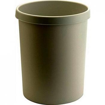Papelera de 45 litros con borde de agarre, plástico, gris claro, H480mm Ø390mm