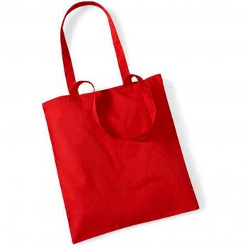 Westford Mill - vida larga asas bolso de la compra algodón compras bolso de hombro wm101, algodón, Bright Red, 38 x 42cm