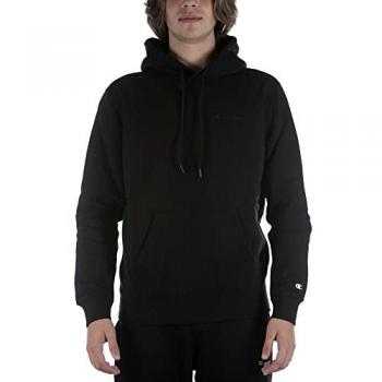 Champion Sudadera con Capucha Hombre Otoño Poly Fleece Gr.280 - Cálido y Cómodo, Negro, S